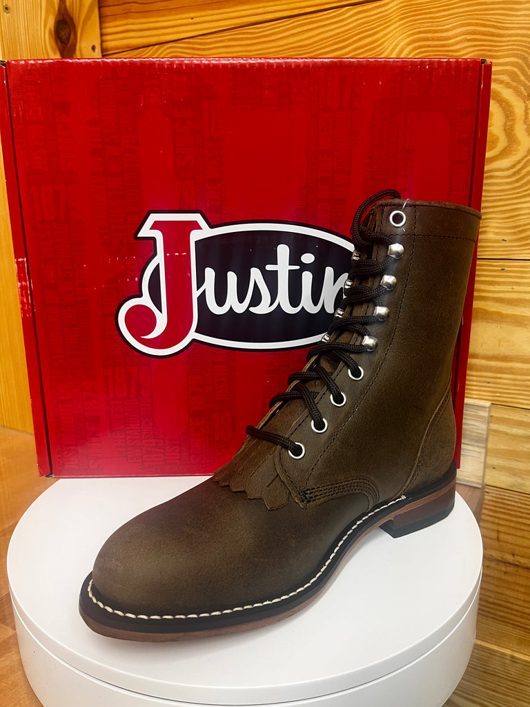 Justin lace up roper boots mens discount