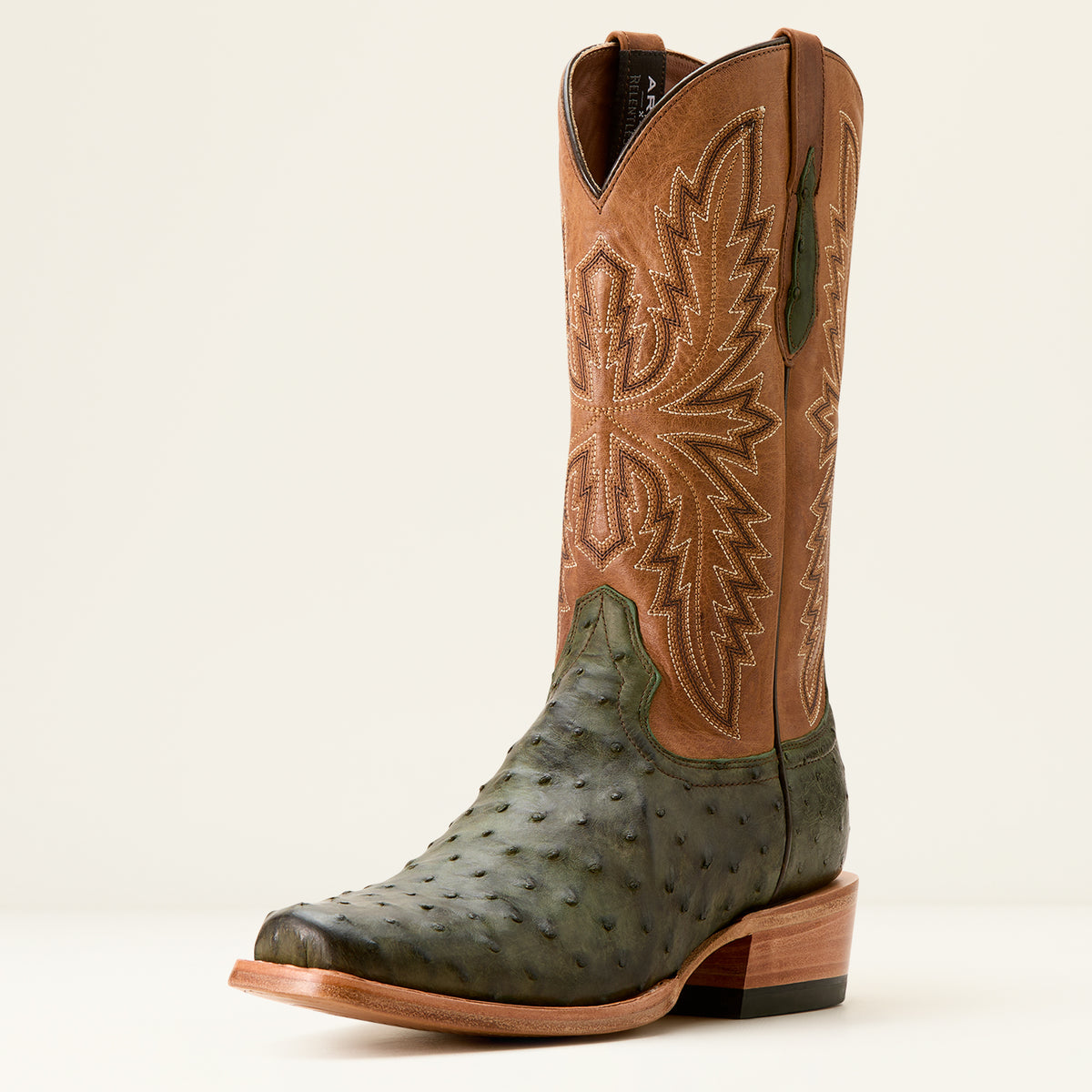 Ariat Relentless Trevor Brazile Full Quill Ostrich Cowboy boot Ariat Mens Relentless Platinum Western Boot Tan Full Quill  main image 2